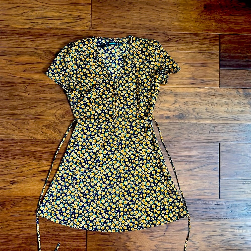 Mini floral button skater dress